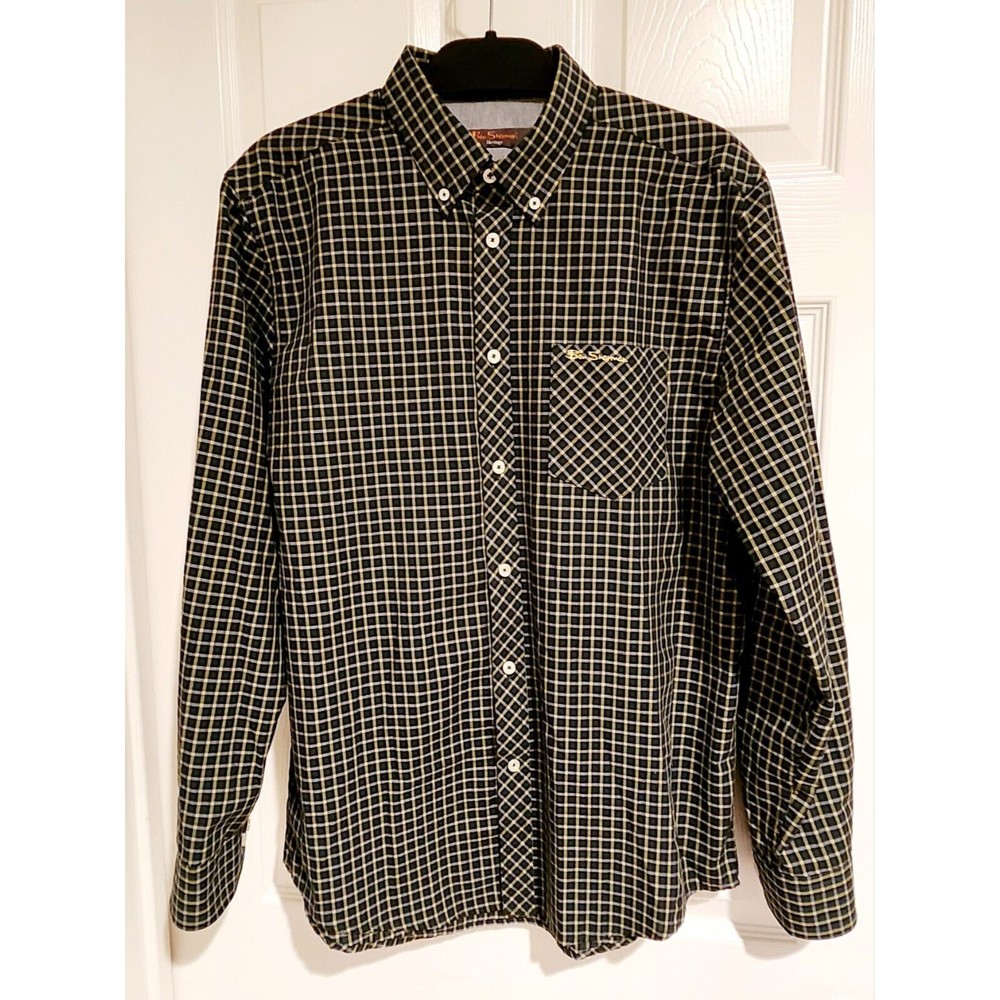 Ben Sherman Heritage Long Sleeve Button Up Shirt Plaid Pattern Size M Medium